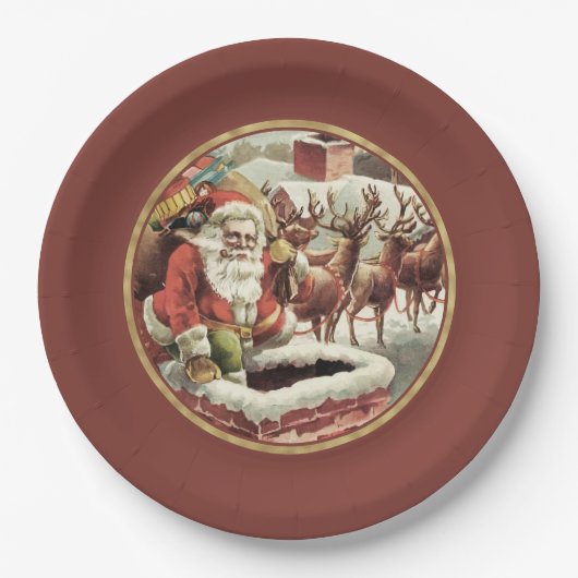 Festliche Vintage Weihnachtszeitschriften Teller (Vorderseite)