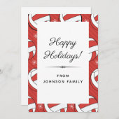 Festliche Volleyball Pattern Balls & Schneeflocken Feiertagskarte (Vorne/Hinten)