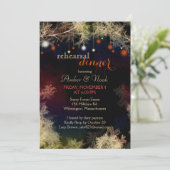 Festliche Waldlichter Hochzeitsessen Probe Einladung (Stehend Vorderseite)