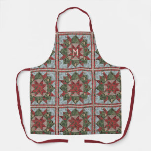 Festliche Waldtiere Patchwork Quilt Mit Monogramm Schürze