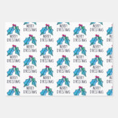 Festliche Wasserfarbe Holly Berries Weihnachten Geschenkpapier Set (Vorderseite 3)