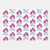 Festliche Wasserfarbe Holly Berries Weihnachten Geschenkpapier Set (Vorderseite 2)