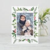 Festliche Wasserfarbe Holly Berry Weihnachten 2 FO (Stehend Vorderseite)