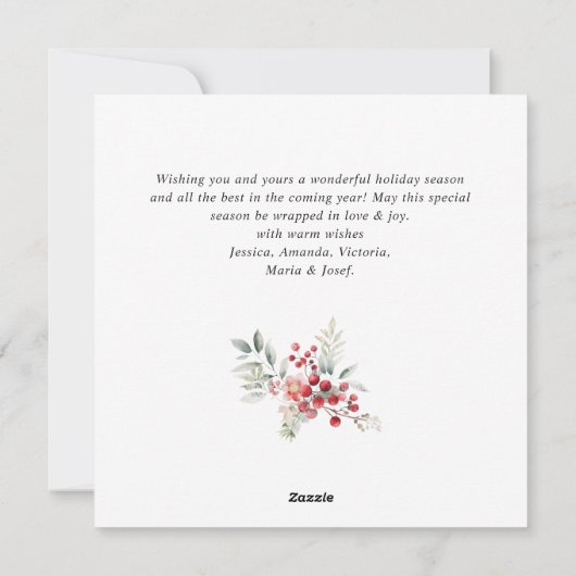 Festliche Wasserfarbe Holly Berry Weihnachten Mode (Rückseite)