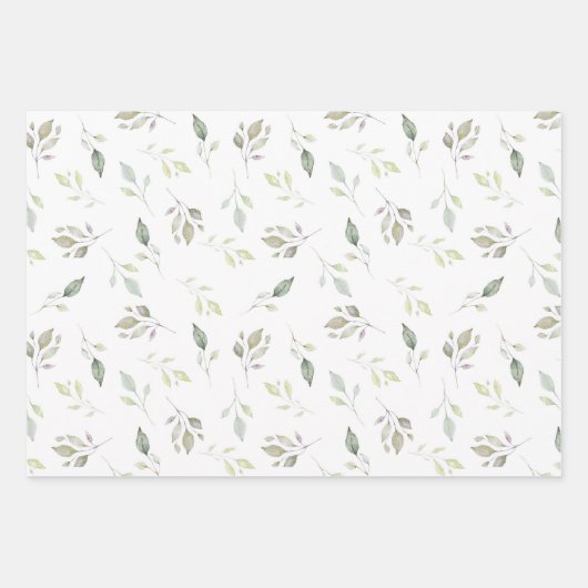 Festliche Wasserfarbe Keine Pechflora Geschenkpapier Set (Vorderseite 3)