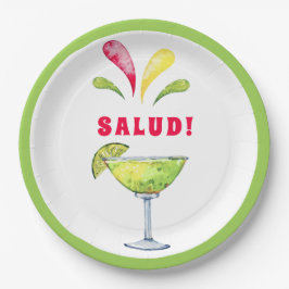 Festliche Wasserfarbe Margarita | Salud-Papierplat Pappteller