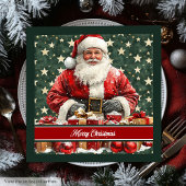Festliche Wasserfarbe Santa Claus Tafel Napkins Serviette