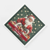 Festliche Wasserfarbe Santa Claus Tafel Napkins Serviette (Ecke)
