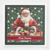 Festliche Wasserfarbe Santa Claus Tafel Napkins Serviette (Vorderseite)