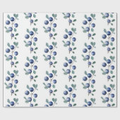 Festliche Wasserfarbe Weihnachten Blaue Berries Geschenkpapier (Flach)