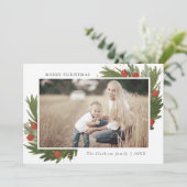 Festliche Wasserfarbe - Weihnachtsfotokarte Feiertagskarte (Stehend Vorderseite)