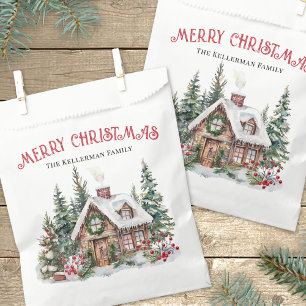 Festliche Wasserfarbe Winter Weihnachten Geschenktütchen