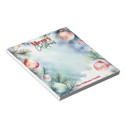 Festliche Wasserfarbe Winter Wunderland Weihnachte Notizblock (angewinkelt)