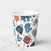 Festliche Wasserfarbe Winterweihnachtsmuster Pappbecher (Rückseite)