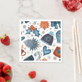 Festliche Wasserfarbe Winterweihnachtsmuster Serviette (Beispiel)