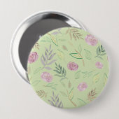 Festliche Wasserfarben-Blumen 4 Button (Vorne & Hinten)