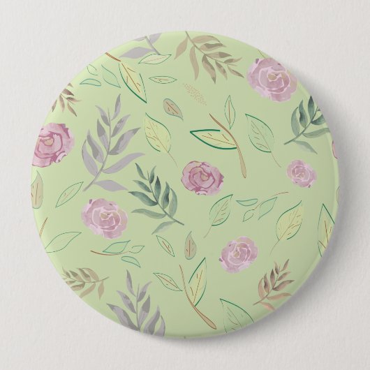 Festliche Wasserfarben-Blumen 4 Button (Vorderseite)