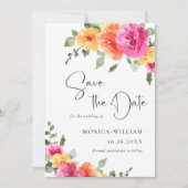 Festliche Wasserfarben Hellrosa Blume Hochzeit Save The Date (Vorderseite)