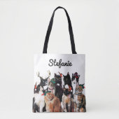 Festliche Wasserfarben Katzen Personalisierter Url Tasche (Vorderseite)