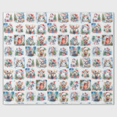 Festliche Wasserfarben Weihnachten Geschenkpapier (Flach)