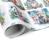 Festliche Wasserfarben Weihnachten Geschenkpapier (Rolleneckpunkt)