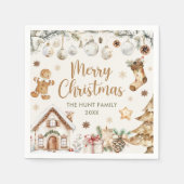 Festliche Wasserfarben-Weihnachtsfeier Serviette (Vorderseite)