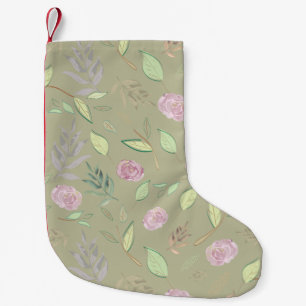 Festliche Wasserfarbenblumen 5 Kleiner Weihnachtsstrumpf