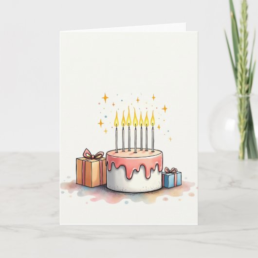 Festliche Watercolor-Geschenkkarte Karte (Vorderseite)
