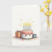 Festliche Watercolor-Geschenkkarte Karte (Gelbe Blume)