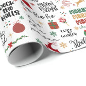 Festliche Weihnachten - Festtagsreden und Ikonen Geschenkpapier (Rolleneckpunkt)