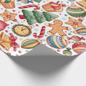 Festliche Weihnachten Mini-Feiertage Ikonen Geschenkpapier (Ecke)