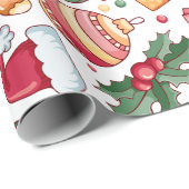 Festliche Weihnachten Mini-Feiertage Ikonen Geschenkpapier (Rolleneckpunkt)