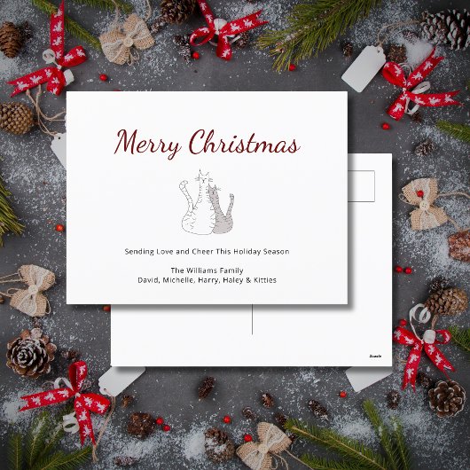 Festliche Weihnachten Niedliche Katzen Urlaub Post