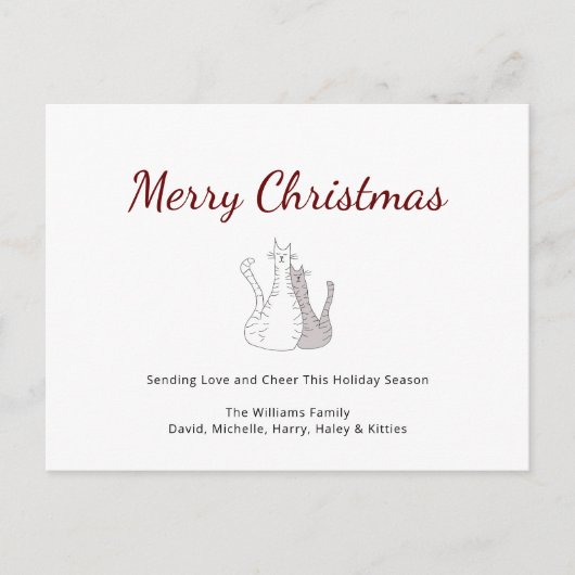 Festliche Weihnachten Niedliche Katzen Urlaub Post (Vorderseite)