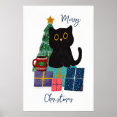 Festliche Weihnachten Niedlicher Cat Kaffee Wall A Poster (Vorne)