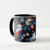 Festliche Weihnachten - Personalisierter Name Tasse (Vorderseite Links)