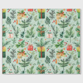 Festliche Weihnachten schien nahtlos Muster Geschenkpapier (Flach)