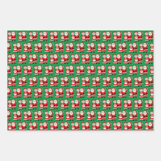 Festliche Weihnachten von Mr. und Mrs. Claus Geschenkpapier Set (Vorderseite 3)