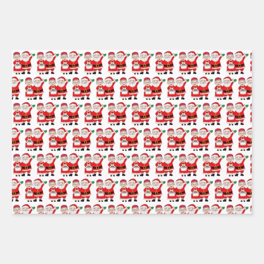 Festliche Weihnachten von Mr. und Mrs. Claus Geschenkpapier Set (Vorderseite)