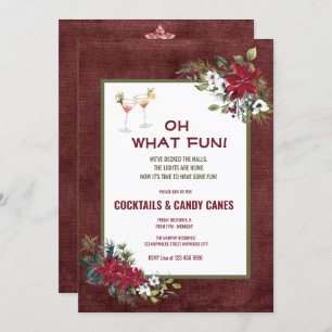 Festliche Weihnachten Wasserfarbe Cocktail Party I Einladung