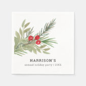 Festliche Weihnachten Wasserfarbengrün Serviette (Vorderseite)