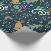 Festliche Weihnachten Whimsical Rustic Moderner Ur Geschenkpapier (Ecke)