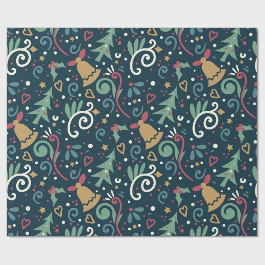 Festliche Weihnachten Whimsical Rustic Moderner Ur Geschenkpapier (Flach)