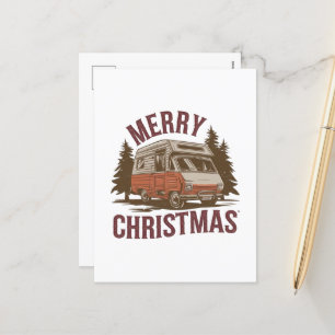 Festliche Weihnachts-Camping-Kunst Feiertagspostkarte