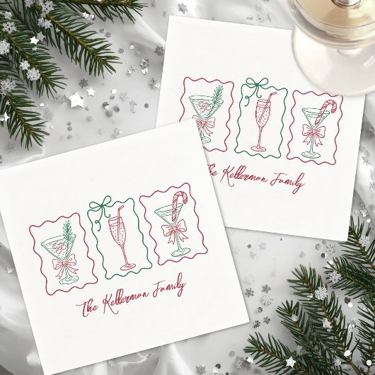 Festliche Weihnachts-Cocktailparty Serviette