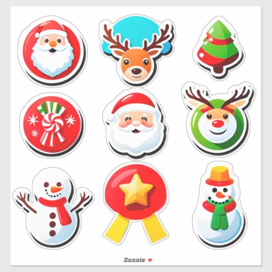 🎄 Festliche Weihnachts-Elemente-Set ✨ Aufkleber (Blatt)