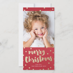 Festliche Weihnachts-Foto-Karte aus Kunstfolie Feiertagskarte