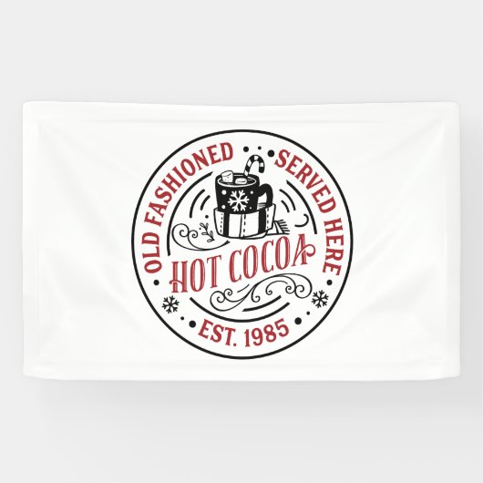 Festliche Weihnachts-Hot-Kakao-Bar Banner (Horizontal)