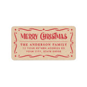 Festliche Weihnachts-Kraft-Look Rücksendeadresse Adressaufkleber (Vorne)