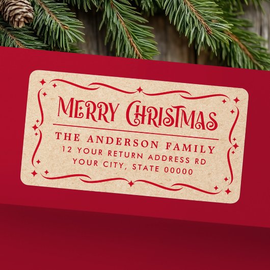 Festliche Weihnachts-Kraft-Look Rücksendeadresse Adressaufkleber